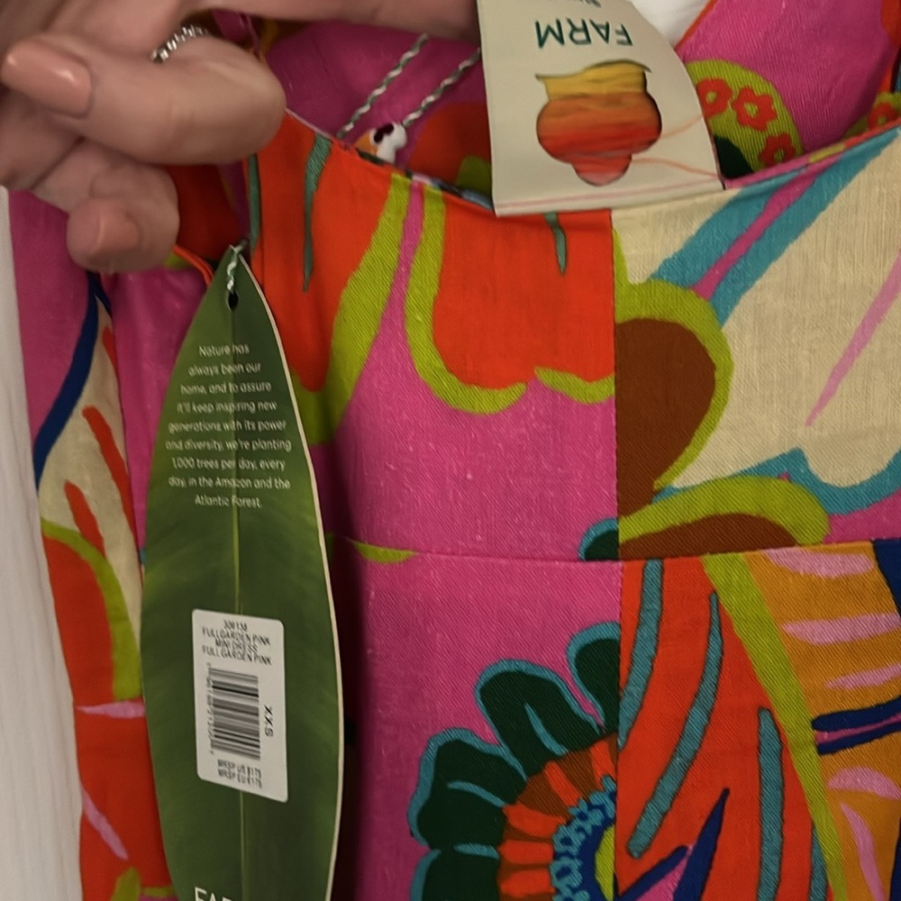 NWTS- Farm Rio Full Garden Mini Dress: XXS - Picture 5 of 7